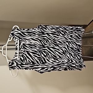 Shein zebra short sleeve blouse